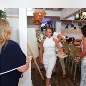 Elegant White Halter Dress